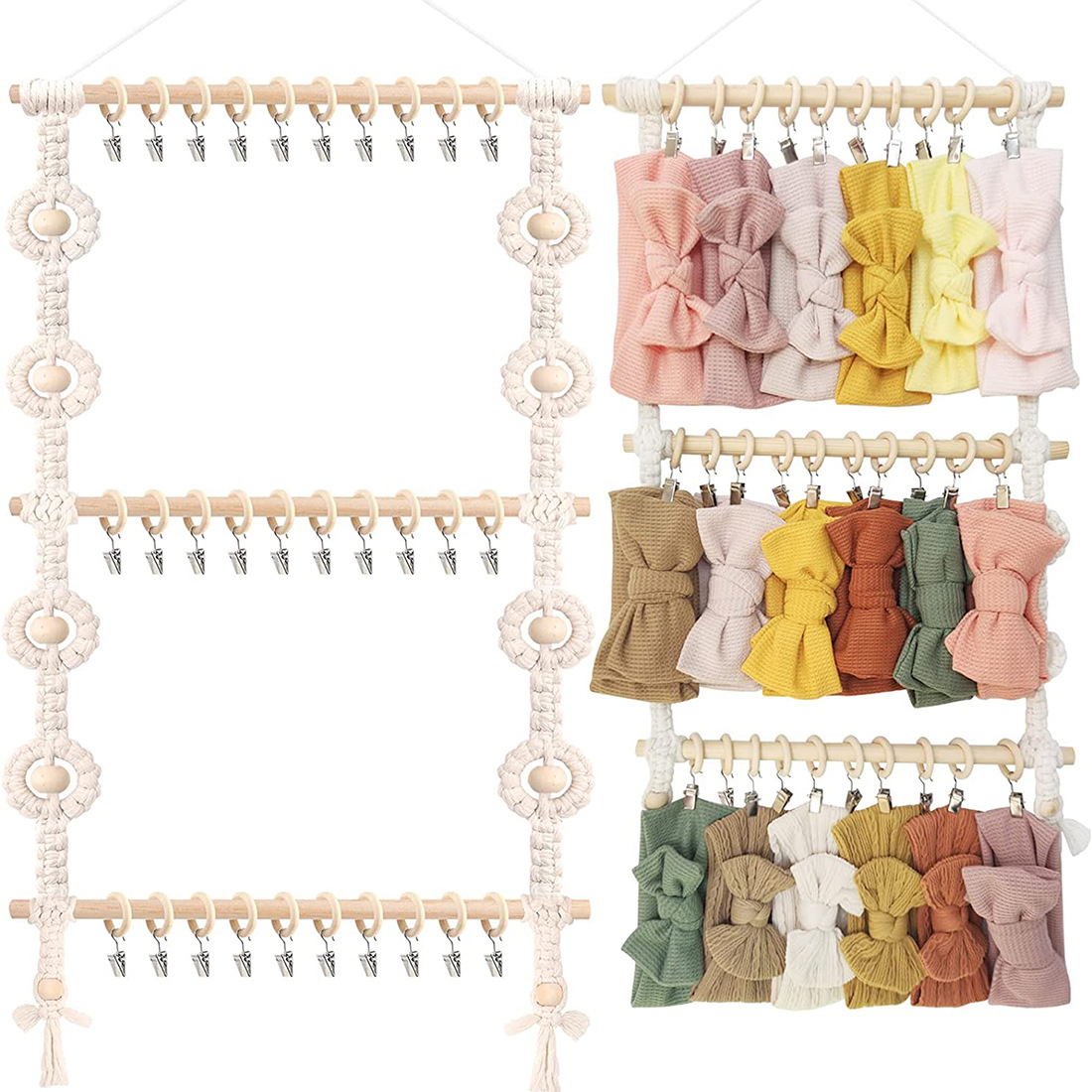 Macrame Wall Hanging Boho Head - Baby Clothing Hangers review and price