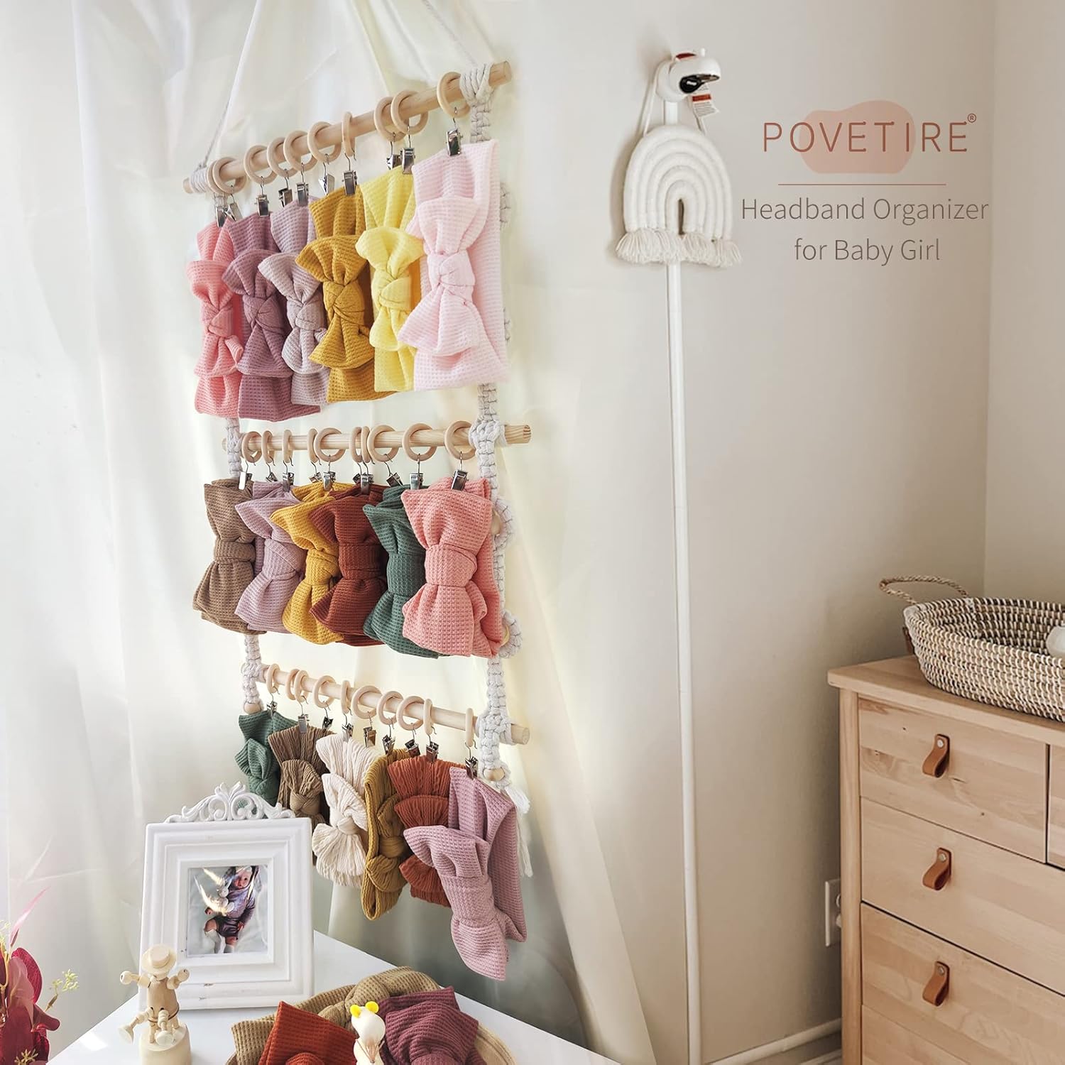 Macrame Wall Hanging Boho Head - Baby Clothing Hangers review and price